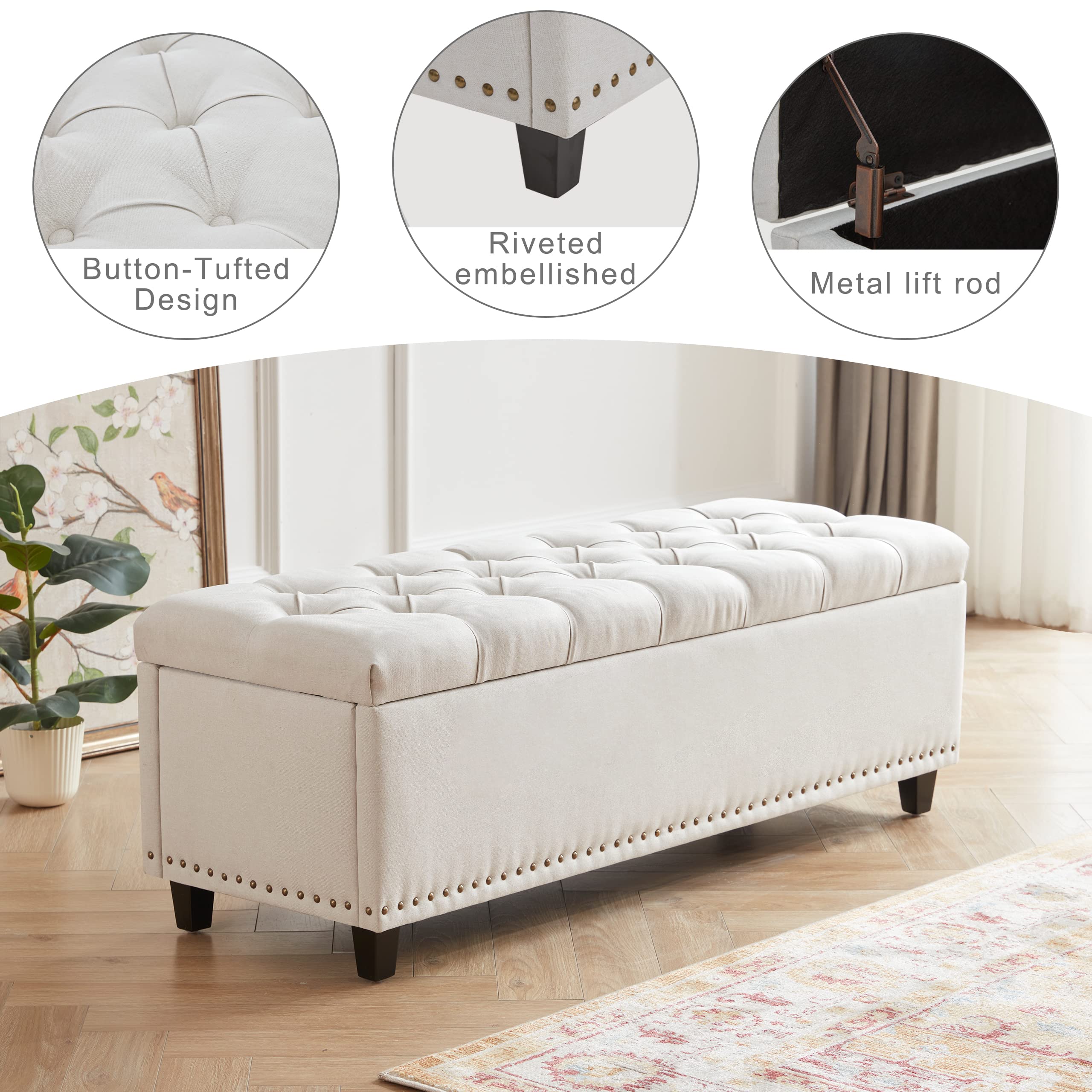 Tbfit Ottoman with Storage, 50.8